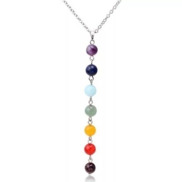 7 chakra necklace meditation yoga jewelry bohemian - Picture 4 of 4